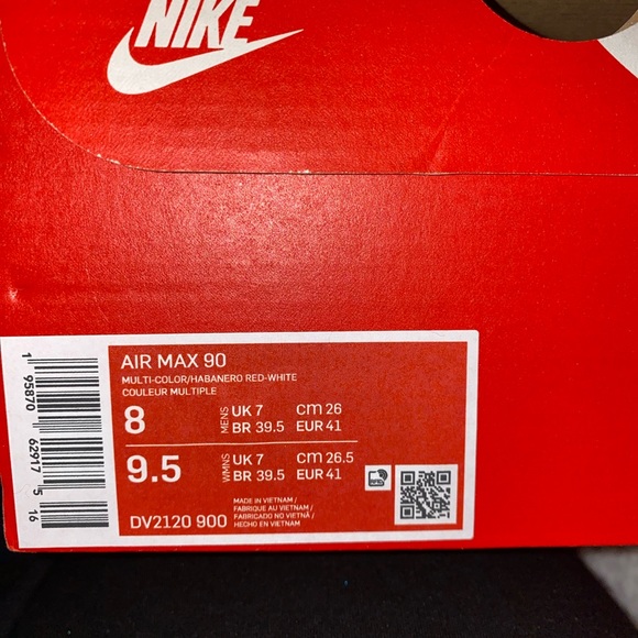 Brand new Nike Air Max 90. Box included. Size 8 men’s and 9.5 women’s - Picture 3 of 3